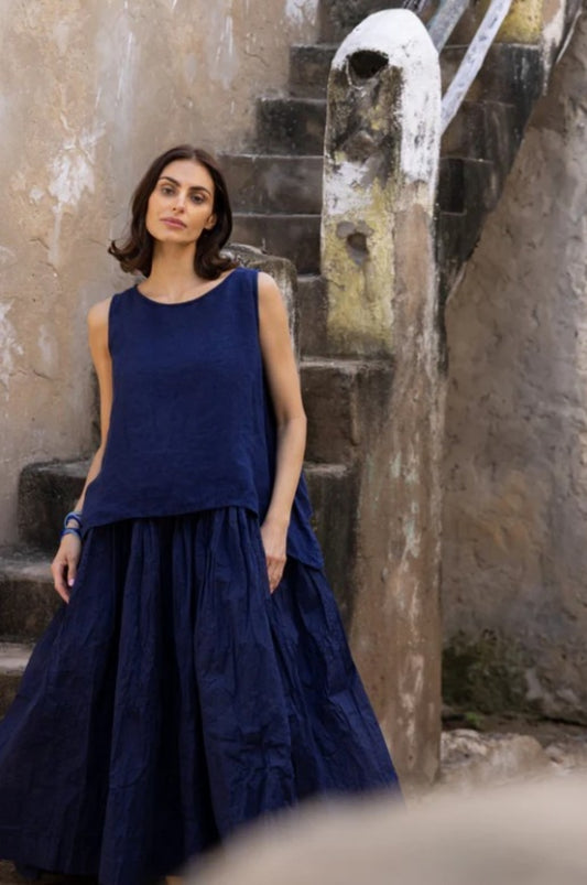MEG BY DESIGN TAJI TOP INDIGO