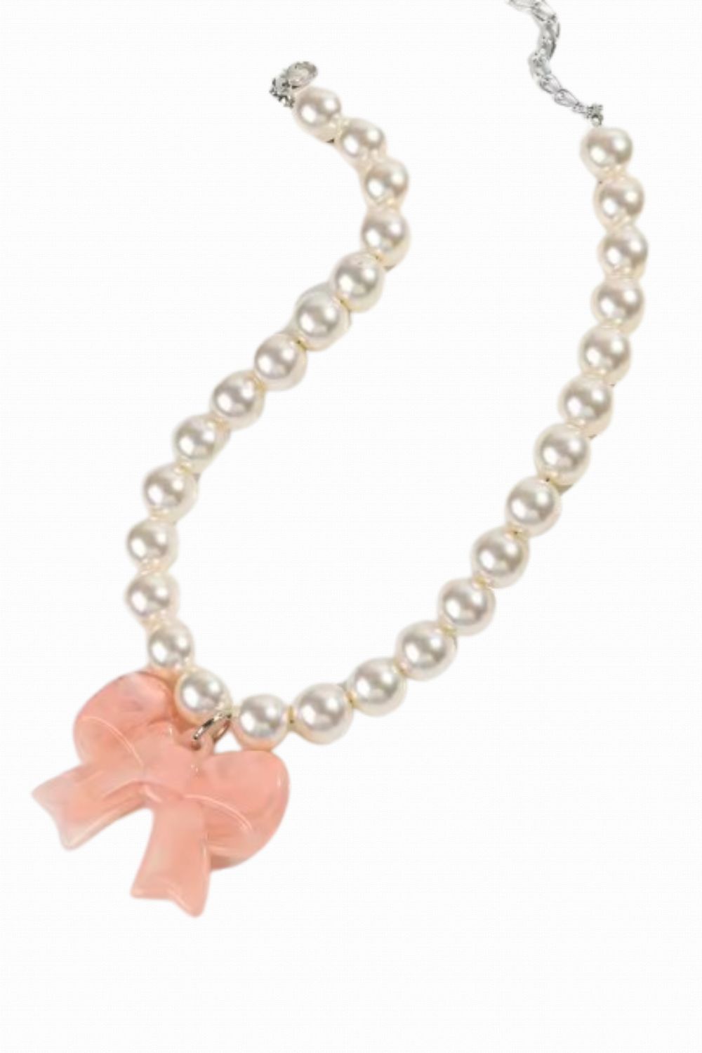 TAKE A BOW NECKLACE PINK