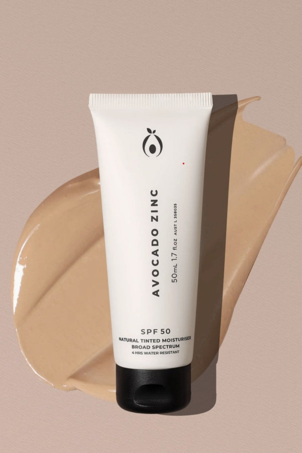 AVOCADO ZINC NATURAL TINTED MOISTURISER SPF50 LIGHT MEDIUM
