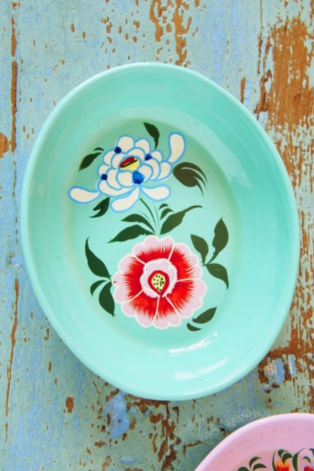 PETITE ENAMEL TRINKET DISH PEPPERMINT