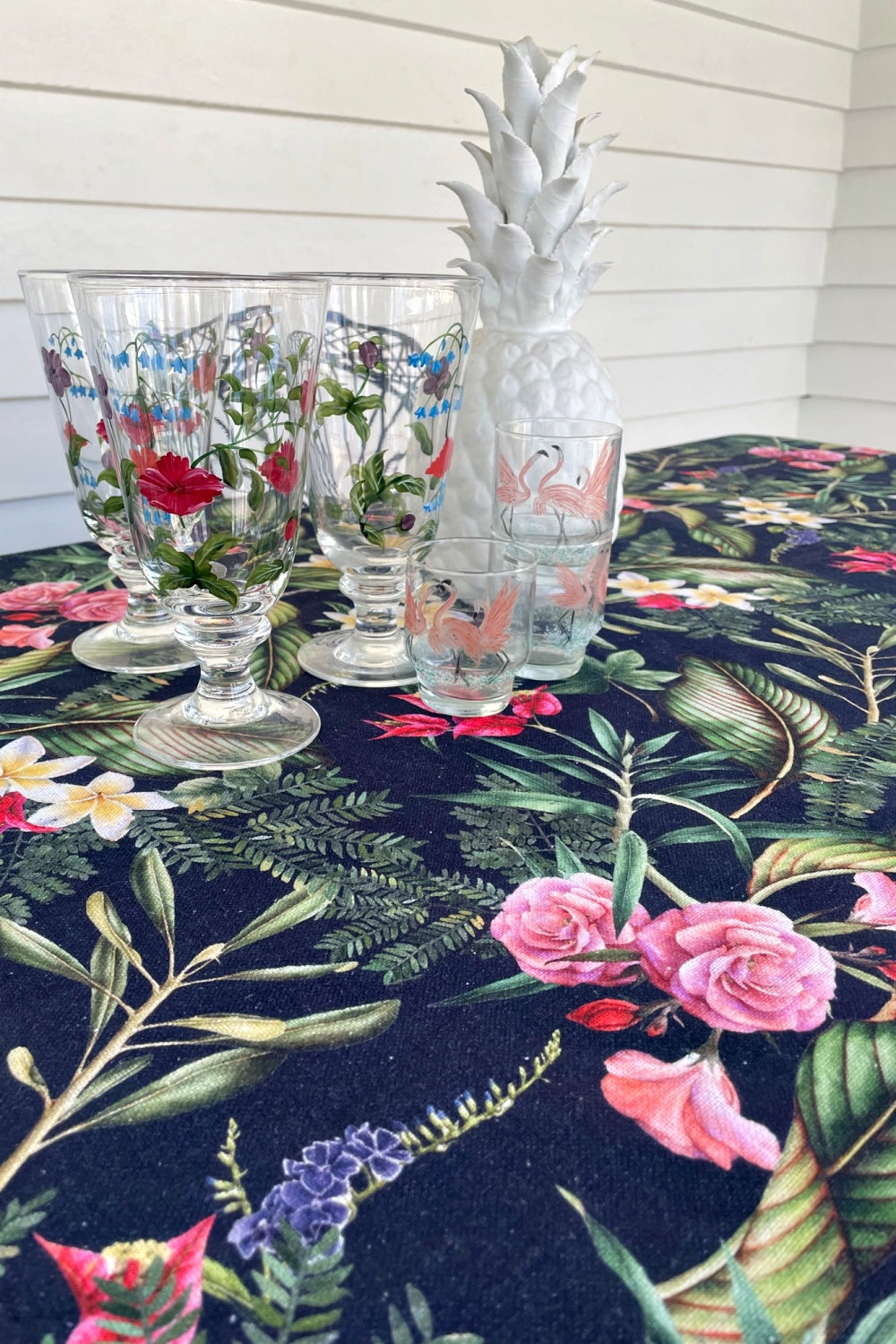 ROSELLE TROPICALE FRILLED TABLECLOTH 3.7M