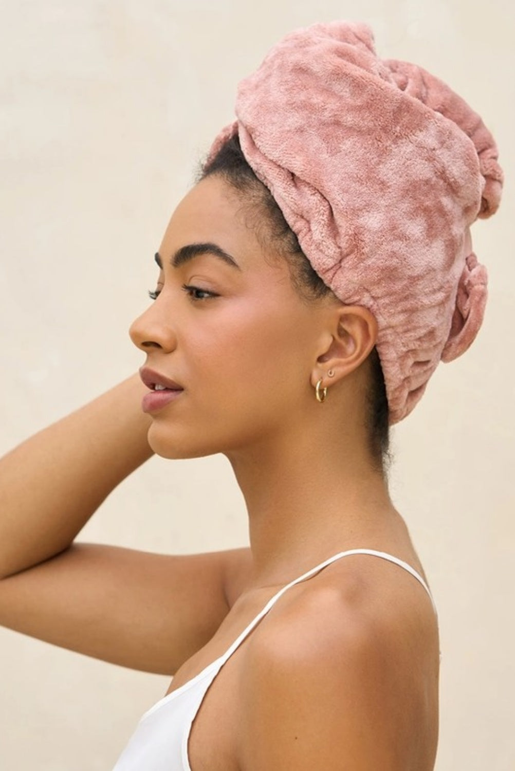 KITSCH PLUSH MICROFIBER HAIR TOWEL TURBAN TERRACOTTA
