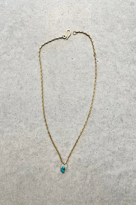 EMILIE SHAPIRO TURQUOISE GEM BIRTHSTONE (DECEMBER) PENDANT ON CHAIN