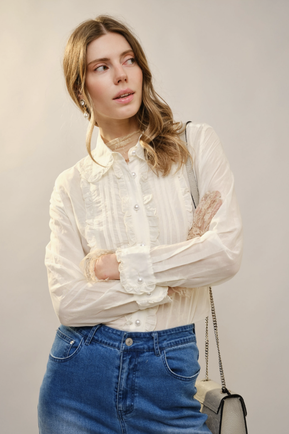TUXEDO SILK COTTON BLOUSE