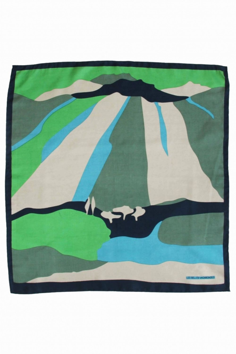 LES BELLES VAGABONDES MINI SILK SCARF VIVARO GREEN