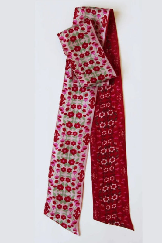 LES BELLES VAGABONDES SILK BANDEAU WINDSOR ROUGE