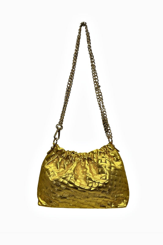 PLISSA QUILTED DUMPLING BAG YELLOW