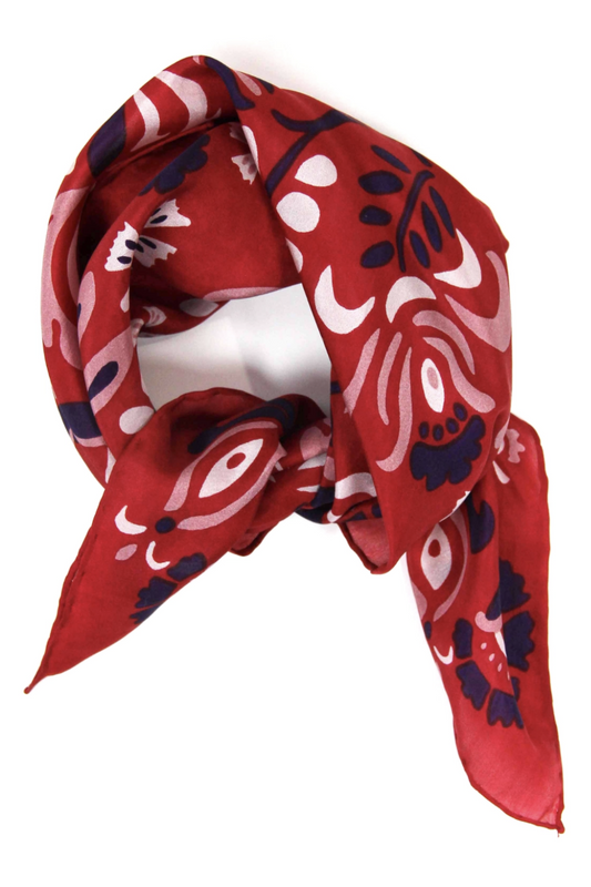 LES BELLES VAGABONDES YULIA MINI SCARF RED