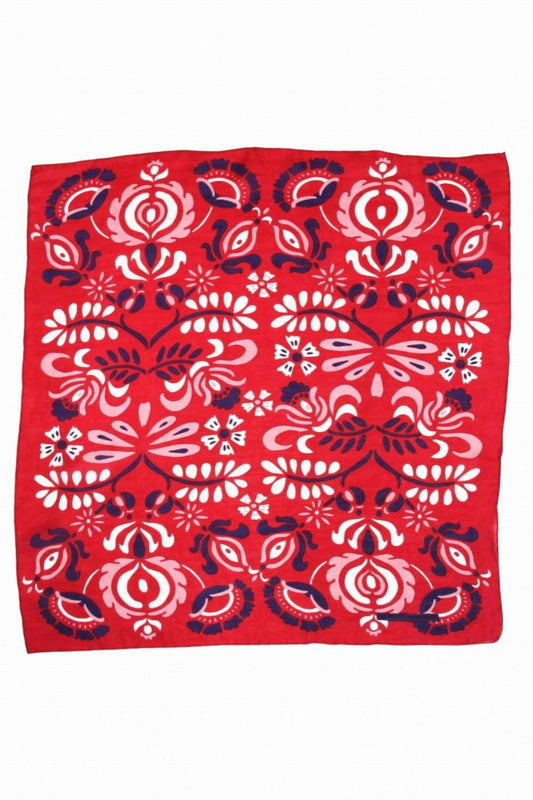 LES BELLES VAGABONDES MINI SILK SCARF YULIA ROUGE
