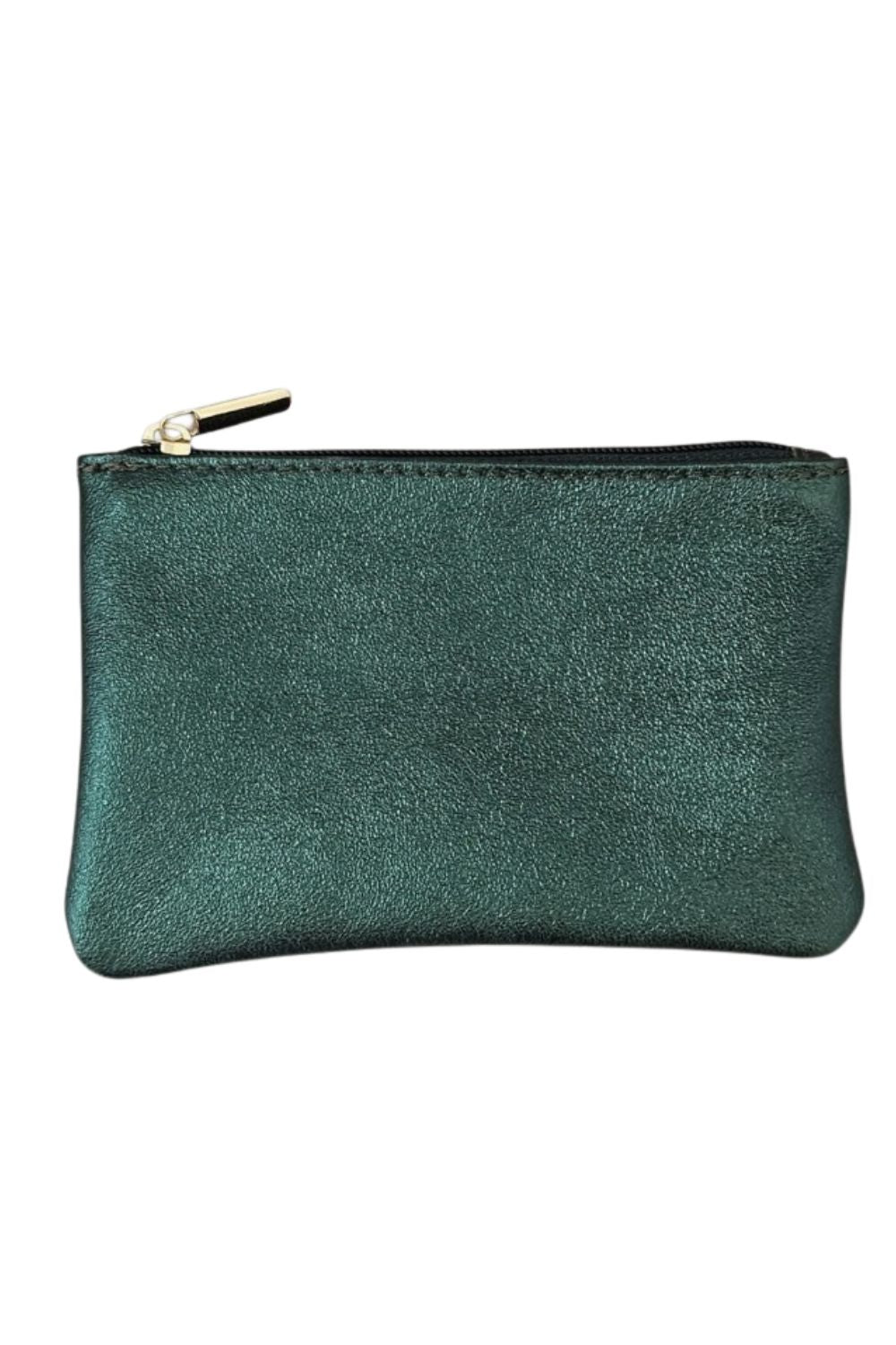 KITTY LEATHER ZIP POUCH LAGOON