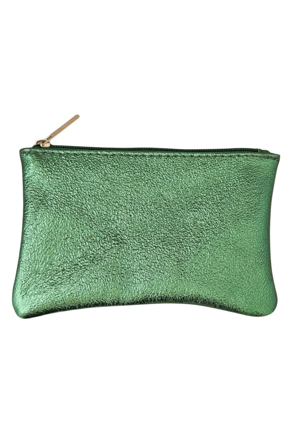 KITTY LEATHER ZIP POUCH GOLD