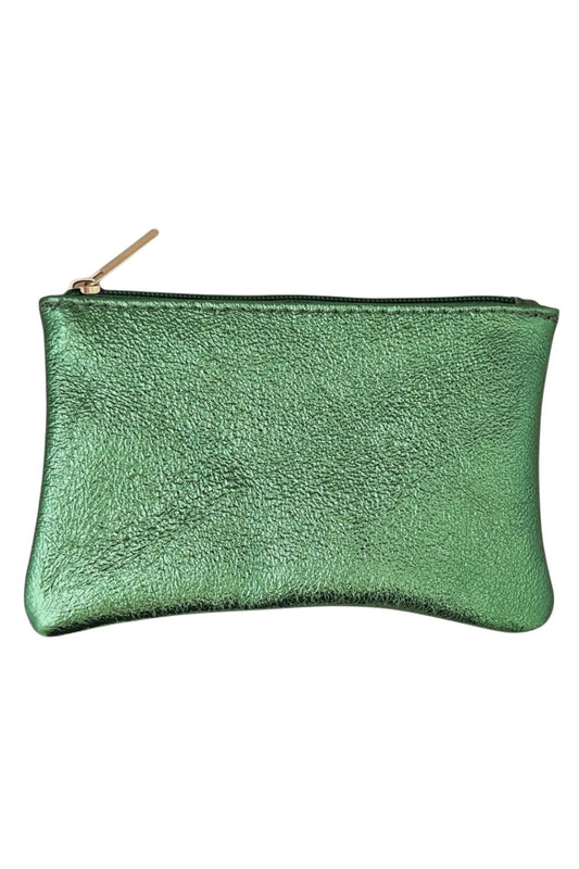 KITTY LEATHER ZIP POUCH GOLD