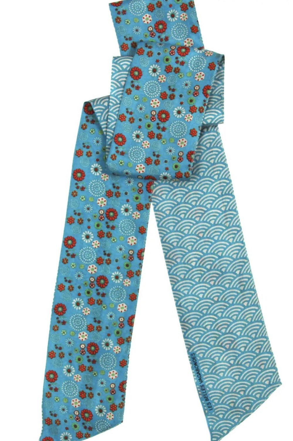 LES BELLES VAGABONDES BANDEAU SILK SCARF AKIKO TURQUOISE