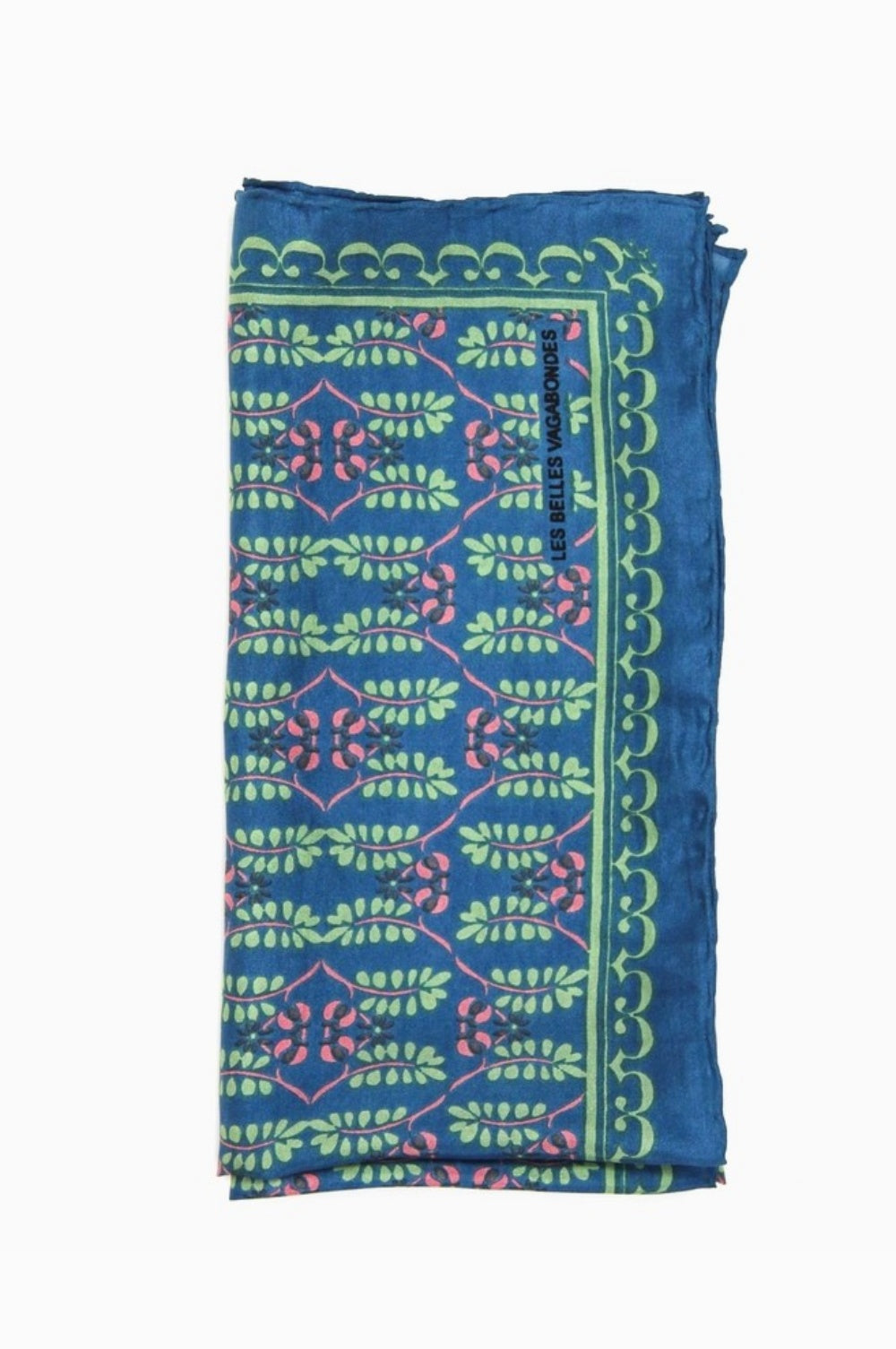 LES BELLES VAGABONDES MINI SILK SCARF ALBERTINE BLUE