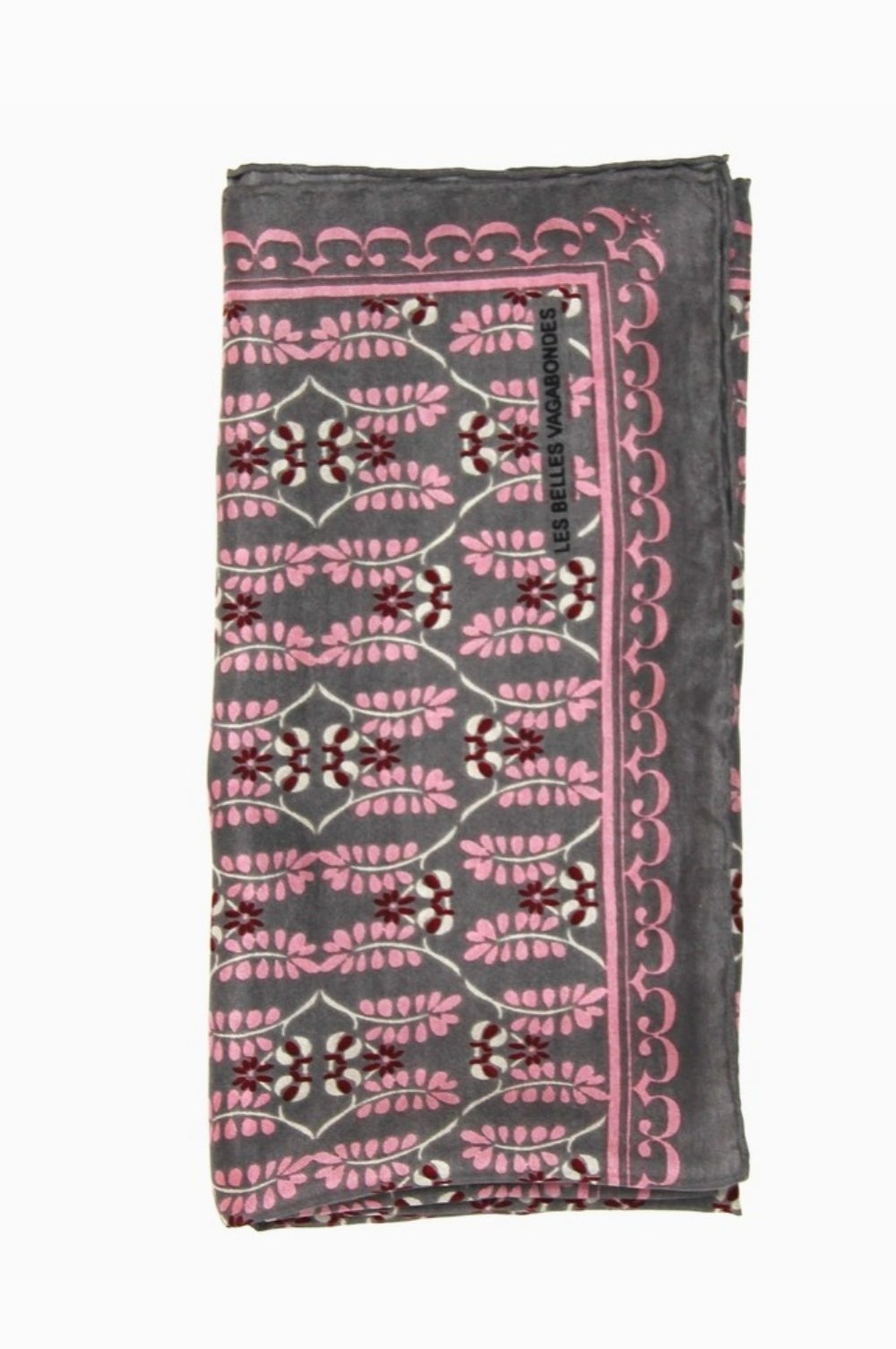 LES BELLES VAGABONDES MINI SILK SCARF ALBERTINE BROWN