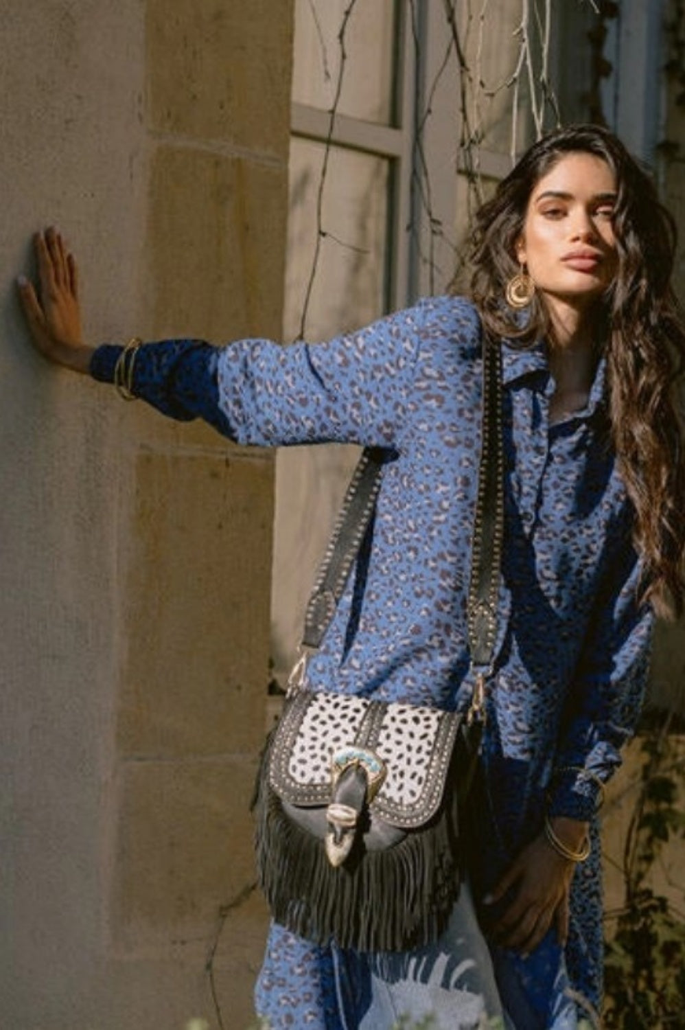 PITI CUITI AMAL DALMATION CROSSBODY BAG