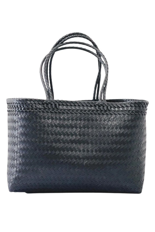 MY FUNKY BAGS RECYCLED WOVEN PLASTIC EXTRA LARGE BOAT BAG BLACK