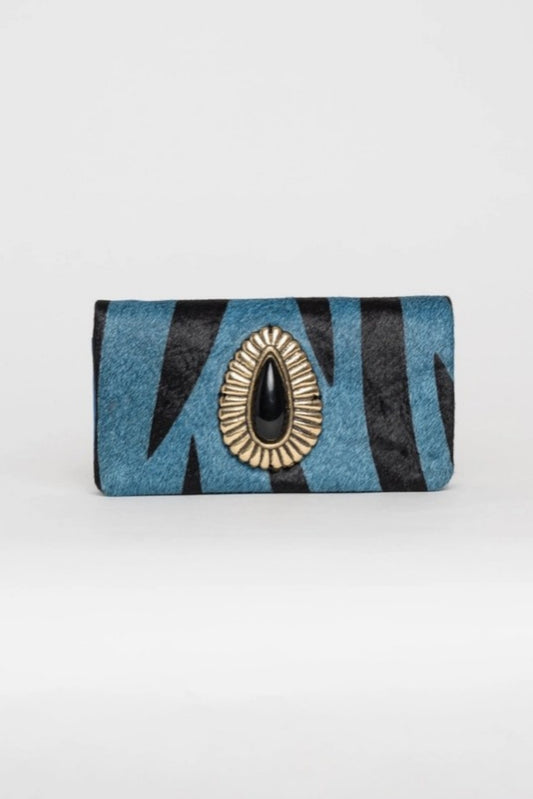 PITI CUITI BLUE ZEBRA JEWEL PURSE