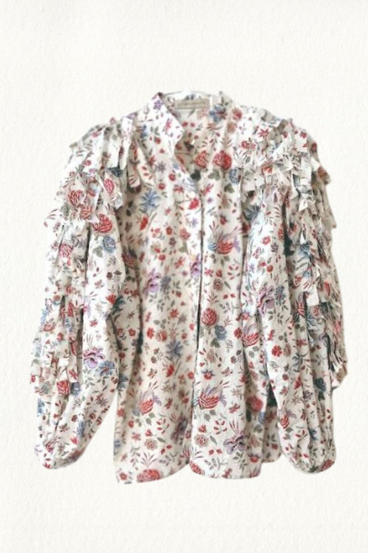 CLARAMONTE BIRDS SHIRT MINT STRIPE
