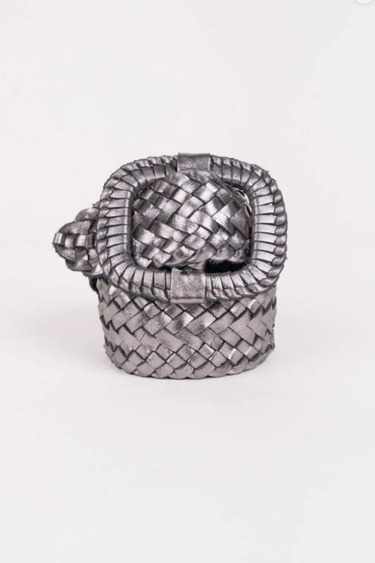 PITI CUITI BRAIDED PEWTER BELT