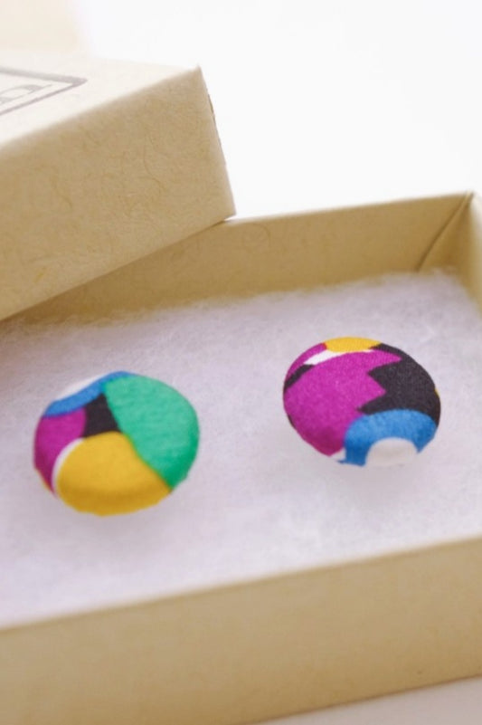 BUNNY BOSWORTH BUTTON STUD EARRINGS GLORIA LOMO