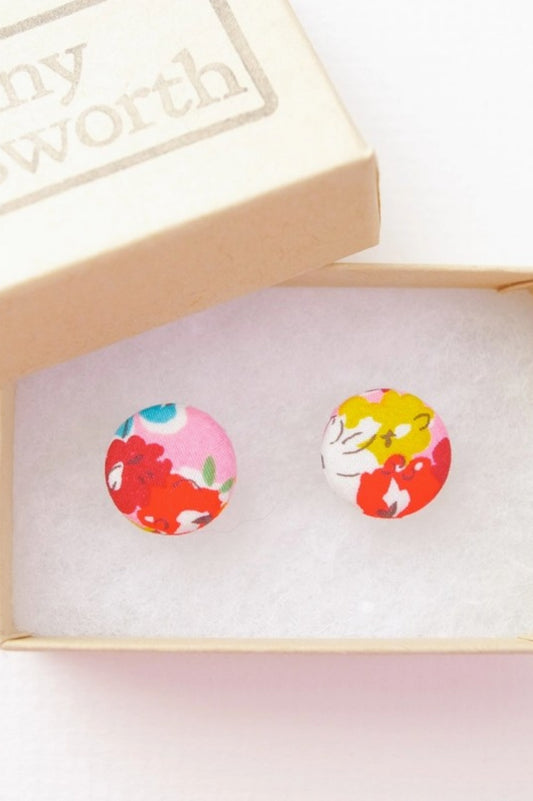 BUNNY BOSWORTH BUTTON STUD EARRINGS CALIFORNIA DREAMS