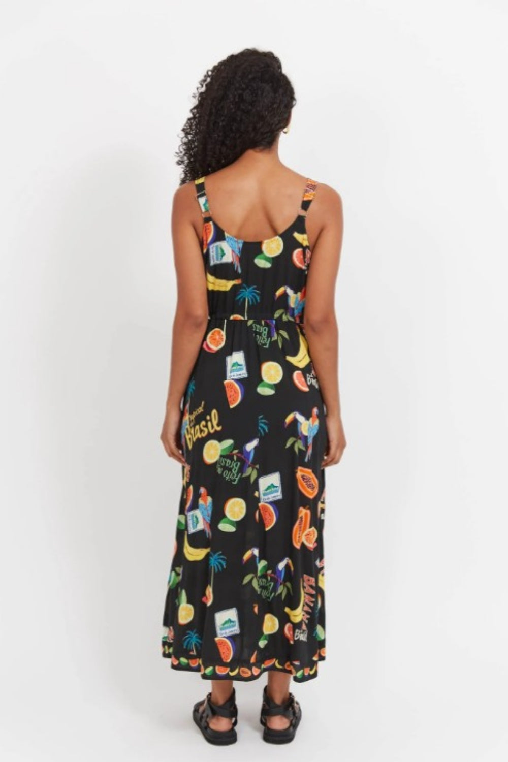 HAVEN TIE DRESS BASIL BLACK