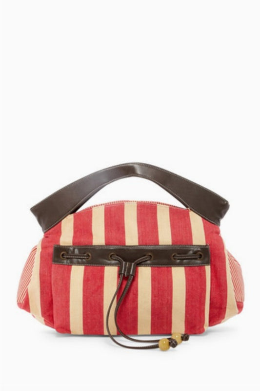 CASABLANCA RED STRIPED CANVAS BAG