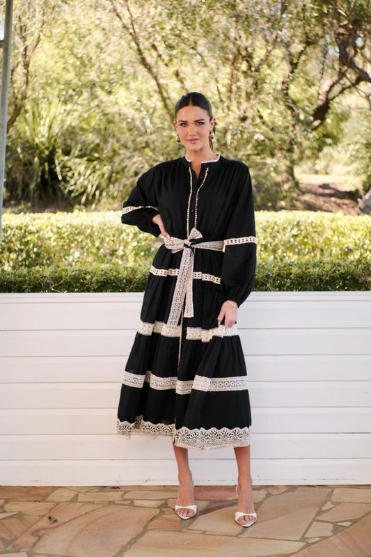 COLLECTIVO CHARLOTTE DRESS MIDNIGHT LACE