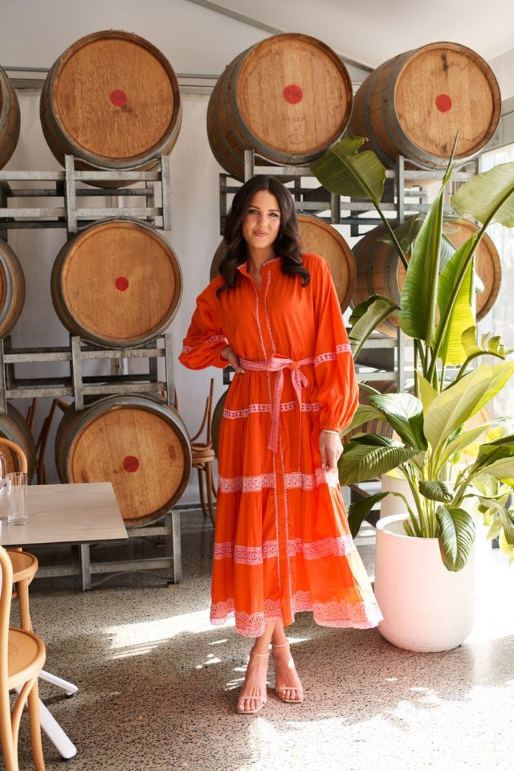 COLLECTIVO CHARLOTTE DRESS MANDARIN LACE