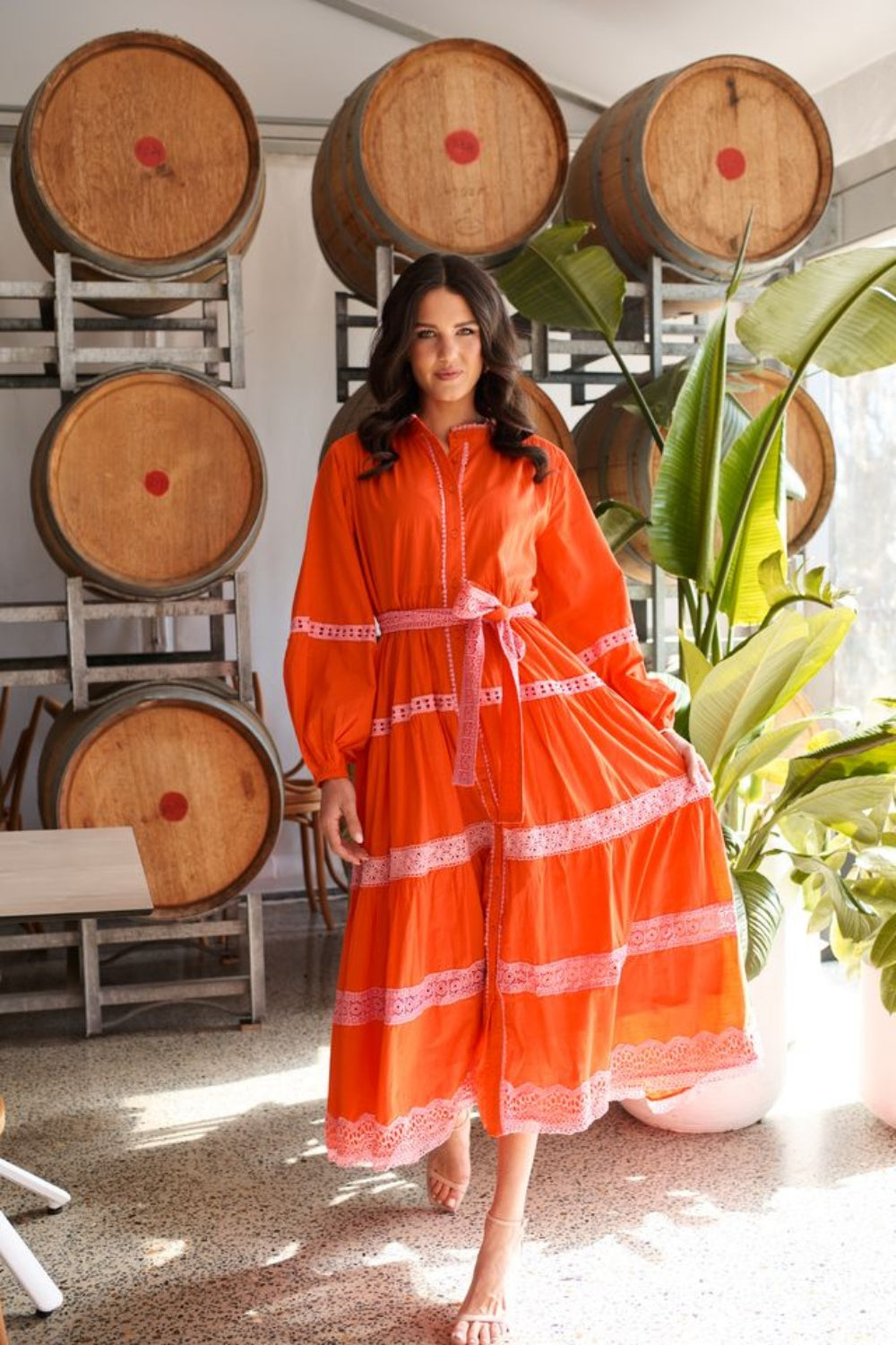 COLLECTIVO CHARLOTTE DRESS MANDARIN LACE