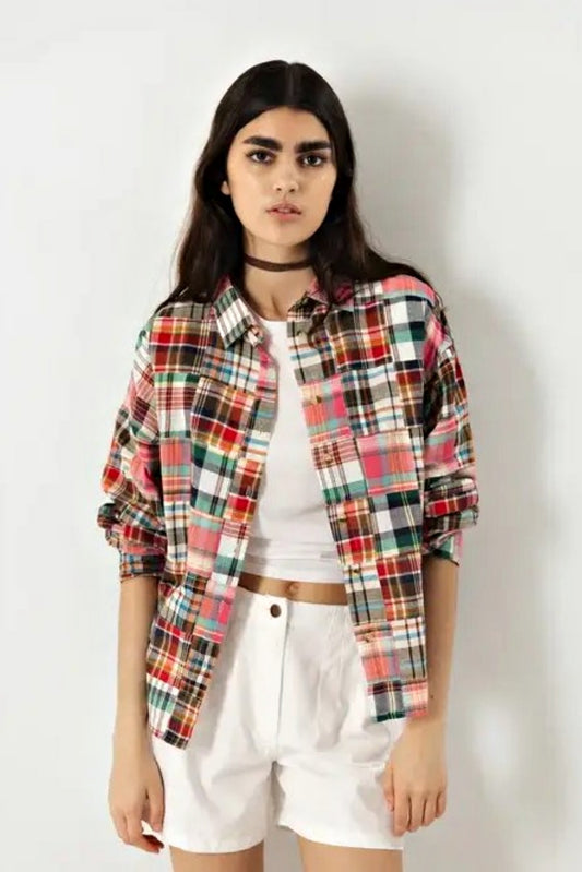 LANIDOR CHECKERS PATCHWORK SHIRT