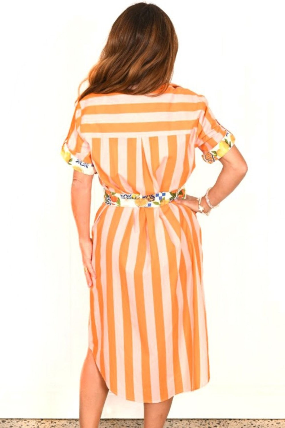 CINQUE TERRE SUNSET SALMA SCOOP HEM DRESS