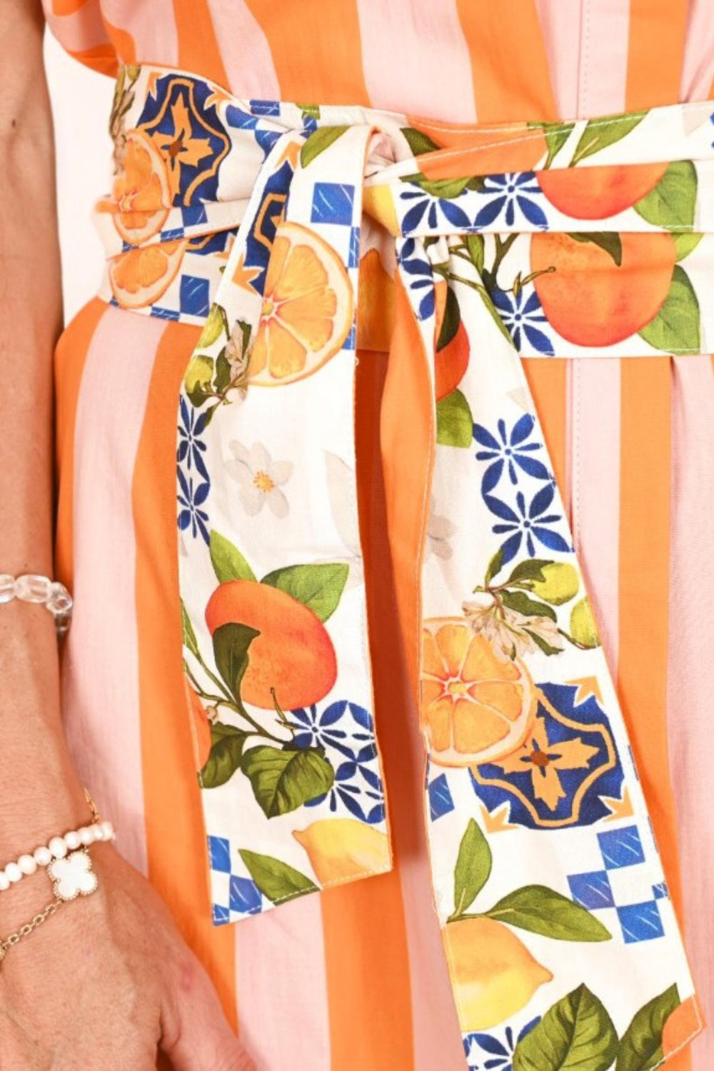 CINQUE TERRE SUNSET SALMA SCOOP HEM DRESS