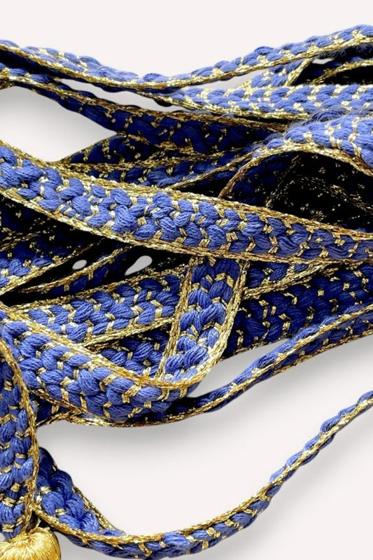 NIMO WITH LOVE CORD BELT NAVY + GOLD
