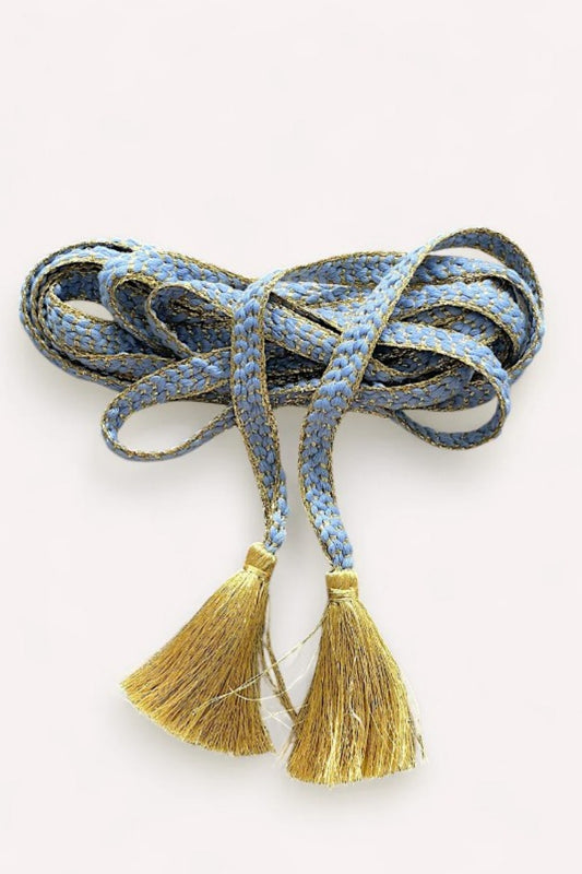 NIMO WITH LOVE CORD BELT LIGHT BLUE + GOLD