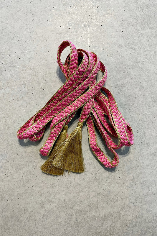 NIMO WITH LOVE CORD BELT LIGHT PINK + GOLD