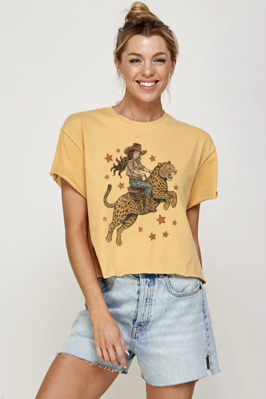 PRE-ORDER ILLUSTRATED SOCIETY WILD COWGIRL TEE ORANGE