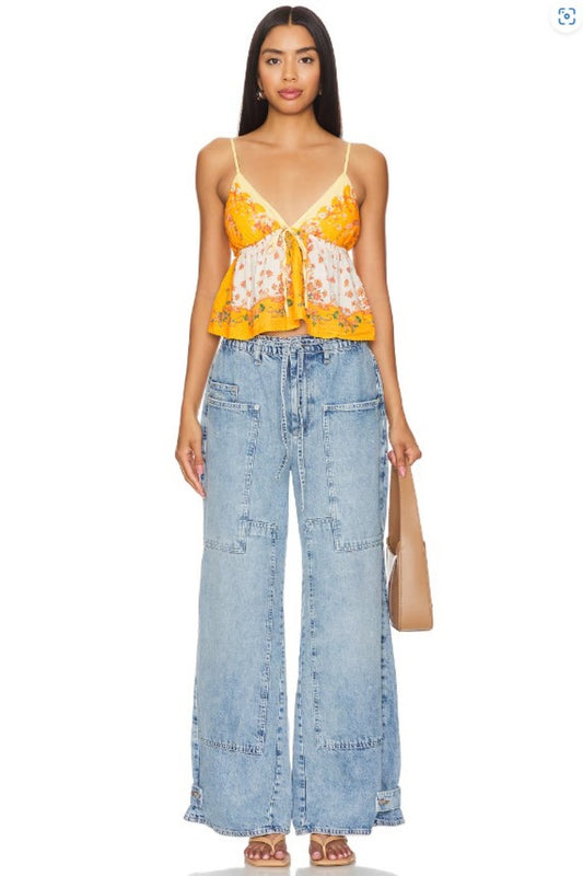 FREE PEOPLE CURVY OUTLAW WIDE LEG JEAN