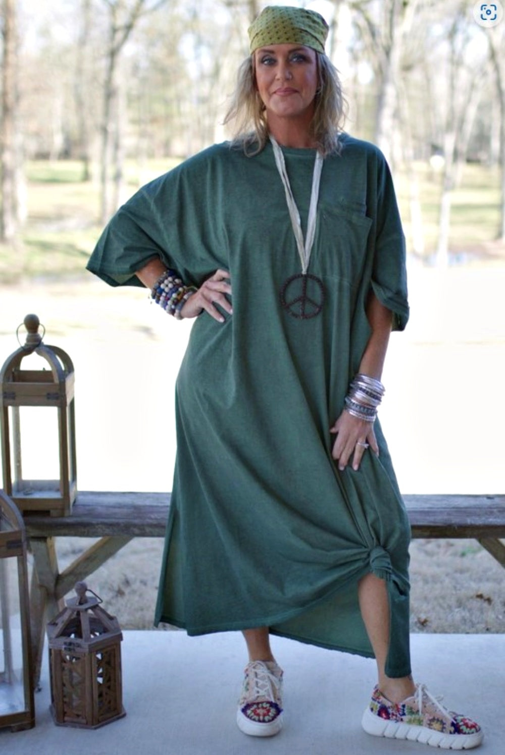 JADED GYPSY CUTE COMFORT DRESS EMERALD