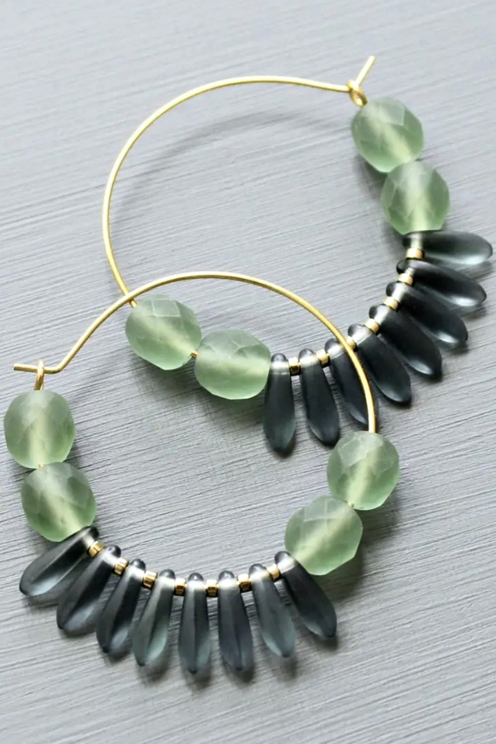 DAVID AUBREY SEA FOAM HOOP EARRINGS