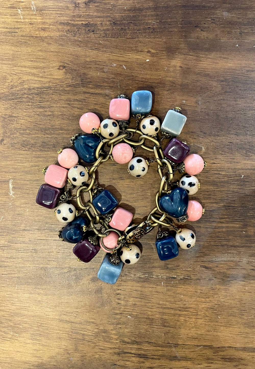 JUMBLE PINK DALMATION CHARM BRACELET