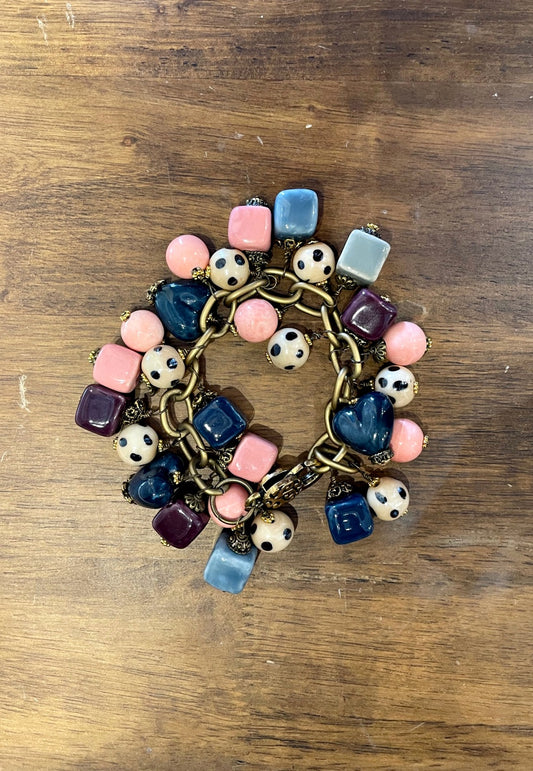 JUMBLE PINK DALMATION CHARM BRACELET