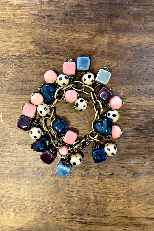 JUMBLE PINK DALMATION CHARM BRACELET
