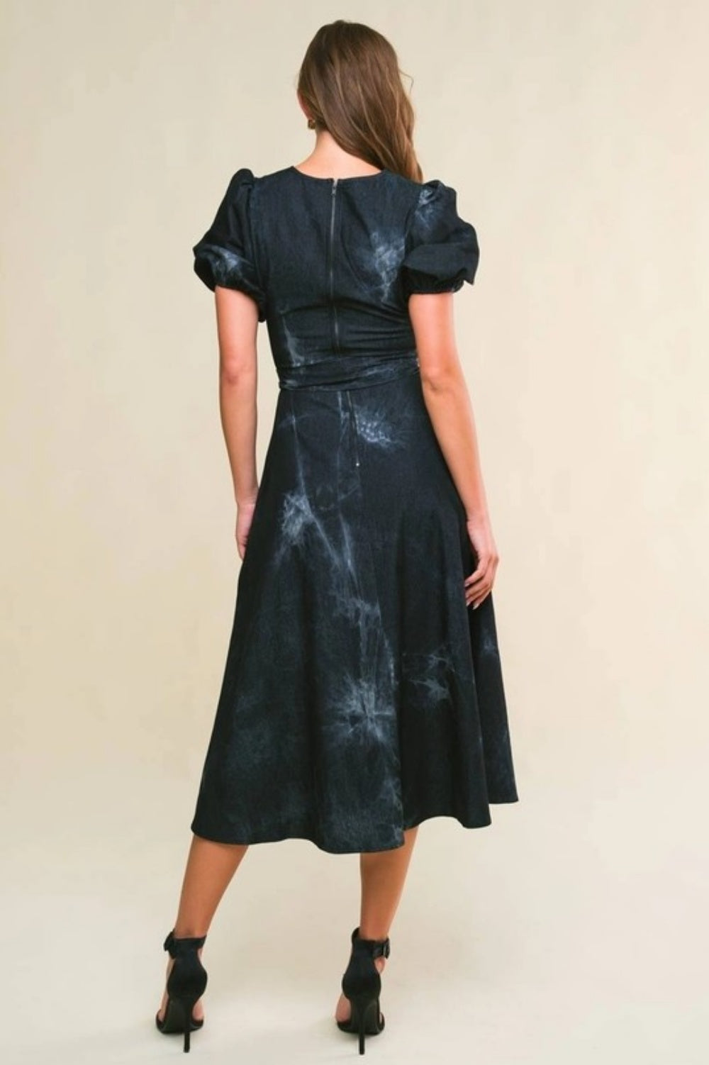 JASPER DISTRESSED DENIM MIDI DRESS