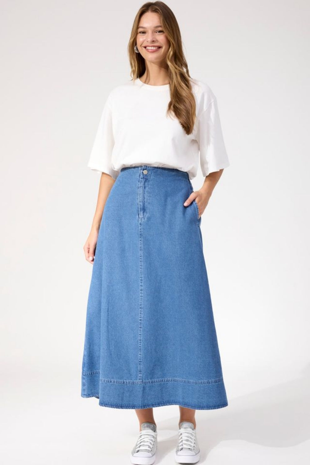 HAVEN DENVER DENIM SKIRT