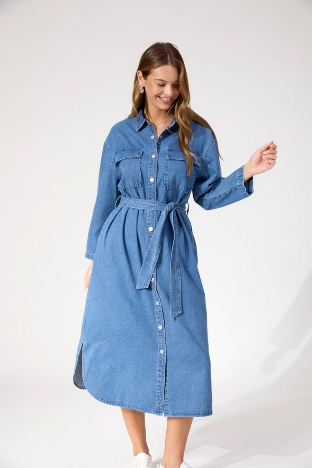 HAVEN DENVER DENIM SHIRT DRESS