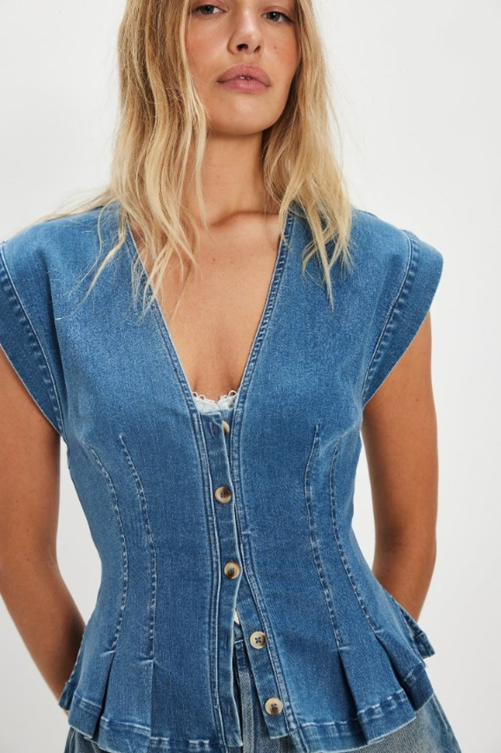 FREE PEOPLE DYLAN DENIM VEST