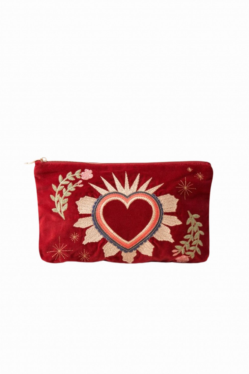 ELIZABETH SCARLETT ENCHANTED HEART VELVET POUCH