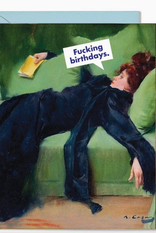 EXHAUSTED GREETING CARD